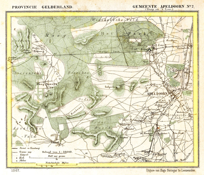 Apeldoorn en omgeving 1867 Kuyperkaartje nr.2